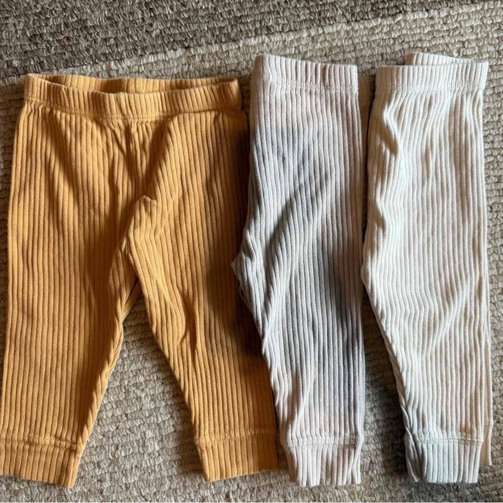 cloud island Ribbed Leggings 3-Pack - 6 to 9 Months